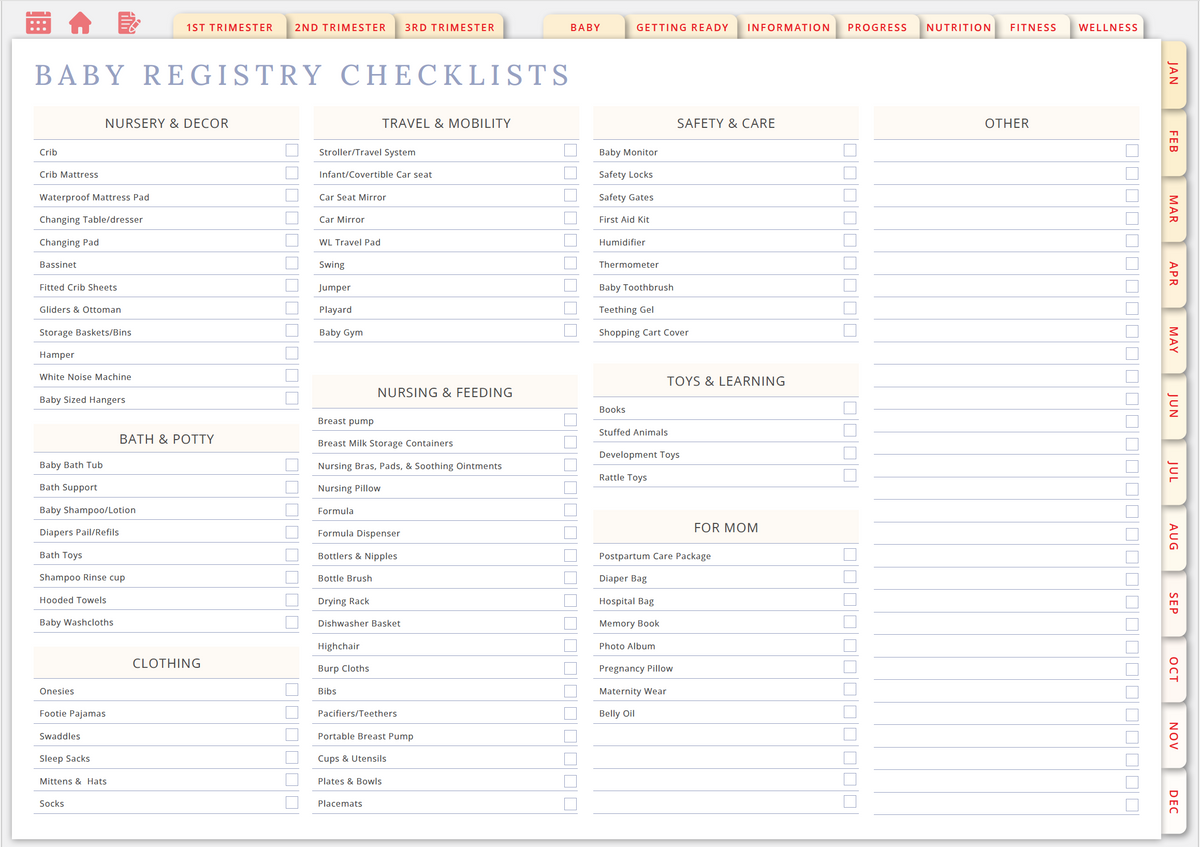Wholesome Linen Ultimate Pregnancy Planner | Digital Maternity &amp; Baby Organizer | Comprehensive &amp; Hyperlinked PDF - Wholesome Linen
