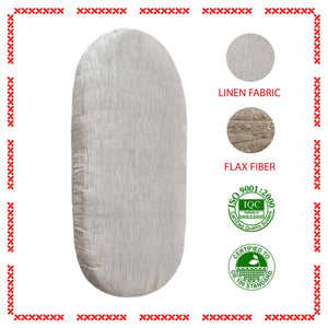 Wholesome Linen - Custom Organic Flax Linen Mattress Pad for Bassinet, Cradle or Crib - Crib Rectangle Mattress Pad 28 x 52 x 3"