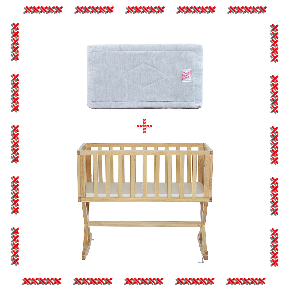 Organic Flax Cradle Mattress Pad 18x36 + Waterproof Cover - Wholesome Linen